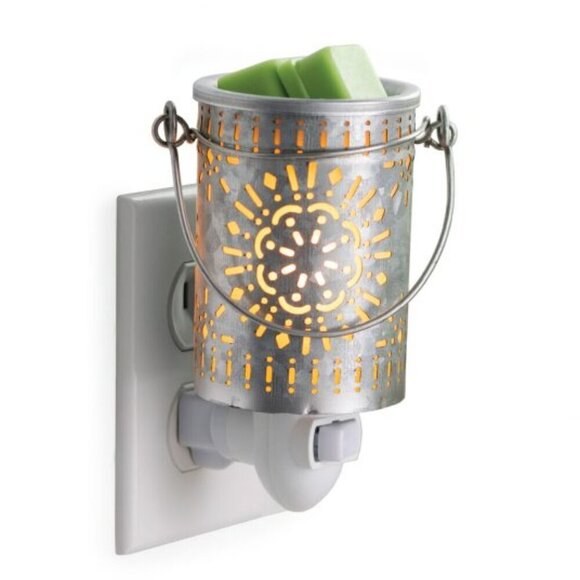 Galvanized Tin Sunburst Pluggable Fragrance Warmer by CANDLE WARMERS ETC - NWT - Picture 3 of 9